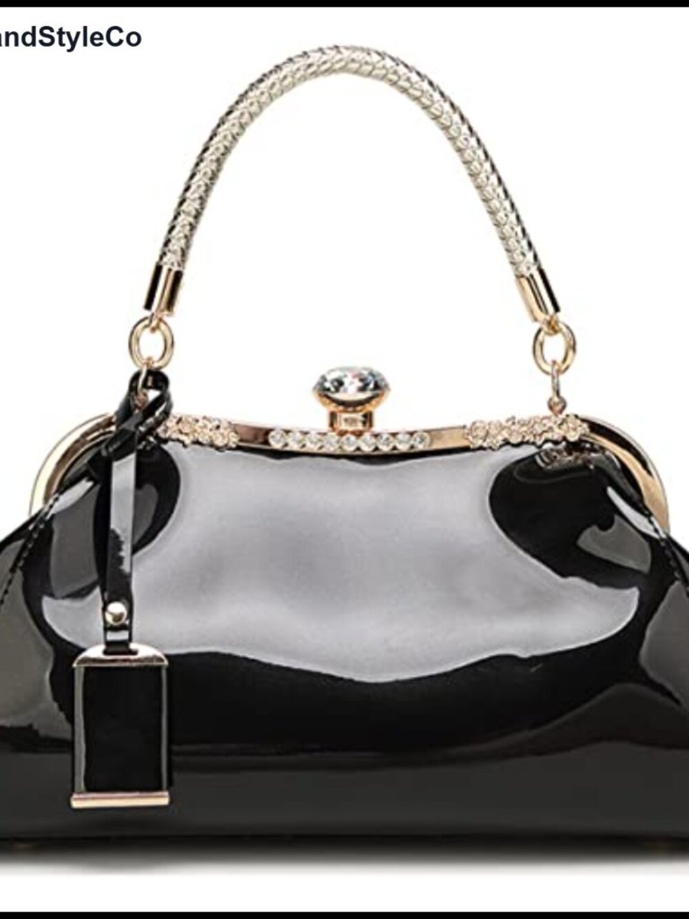 Faux Leather Satchel Handbag Top Handle Tote Evening Shoulder Bag Wedding Purse
